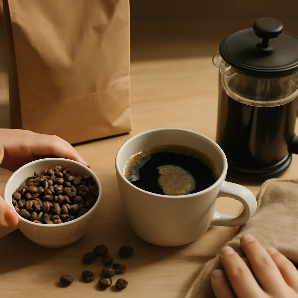 Detailed view of customer stories in use with related coffee gear