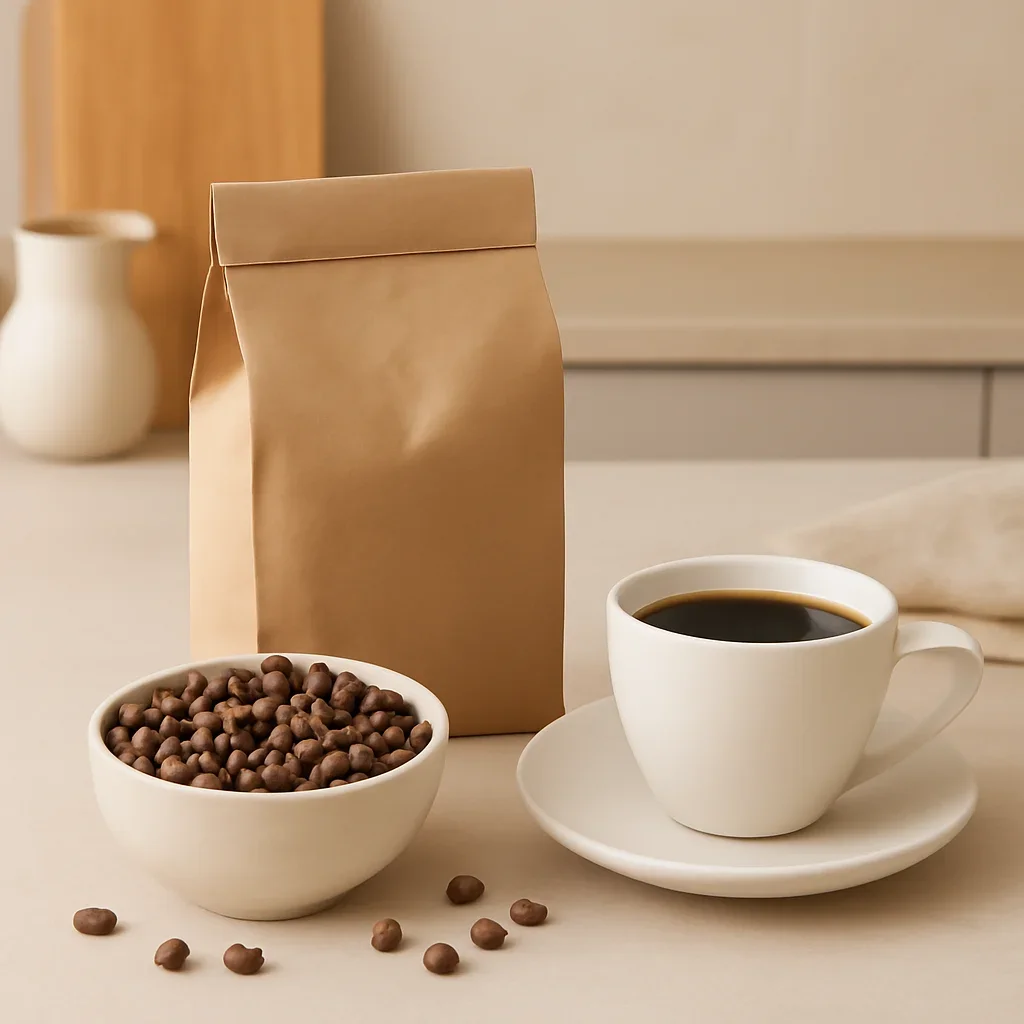Complementary coffee setup related to coffee beans