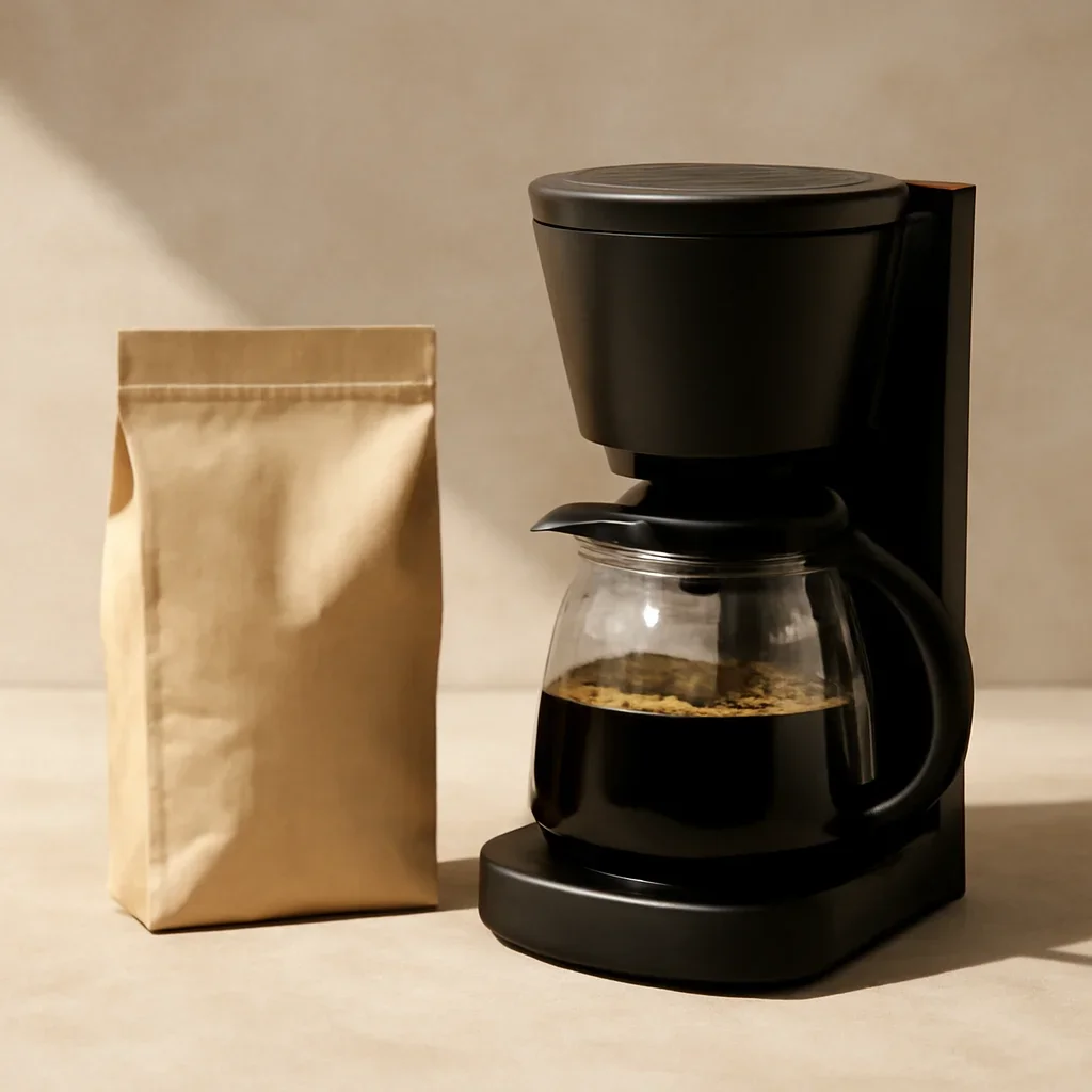 Featured coffee products and brewer bundle arranged for browsing